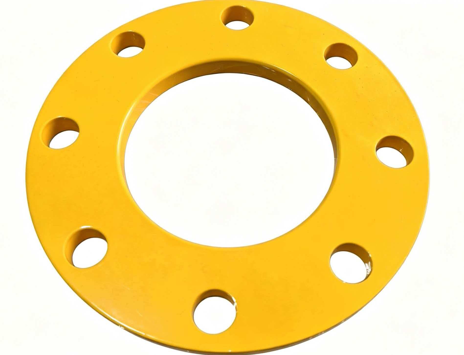 Yellow epoxy coated flange finished product