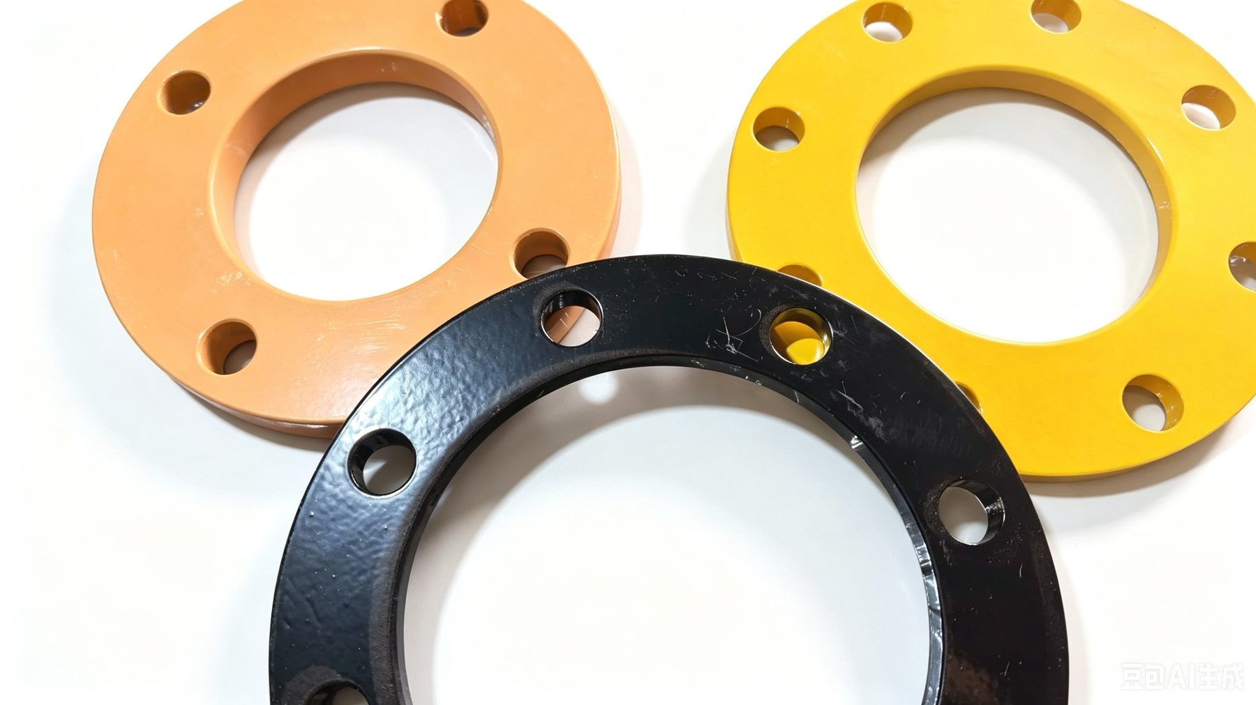 Custom Flanges — yellow epoxy coated